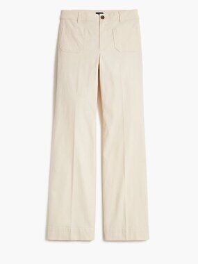 J Crew Lizzie Wide Leg Pant Women 30 Linen Blend Beige High Rise Pockets Stretch